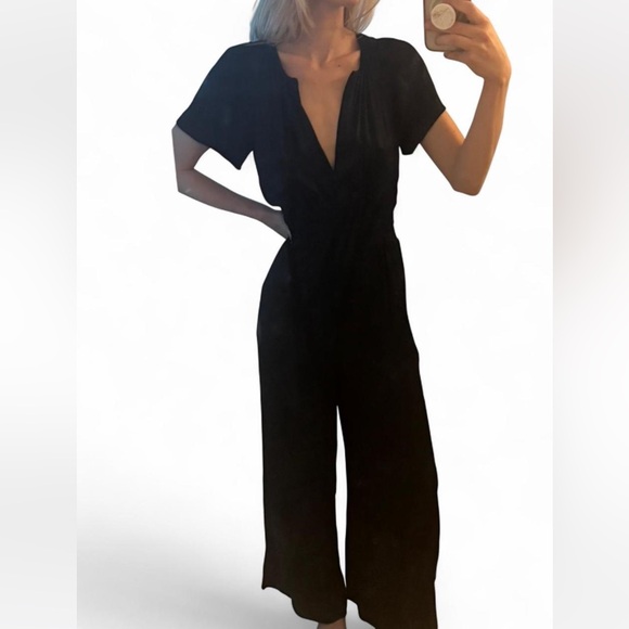 New Anthropologie The Somerset Midnight Black Jumpsuit - Size Small - MSRP $178 - Picture 3 of 7